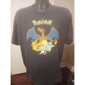 Pokemon Graphic Short Sleeve Crew Neck T Shirt Mens Size 2XL Gray